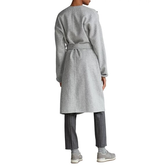 Buy New Polo Ralph Lauren Women's Grey Belted Wrap Coat - Size Small - New - Picture 3 of 5